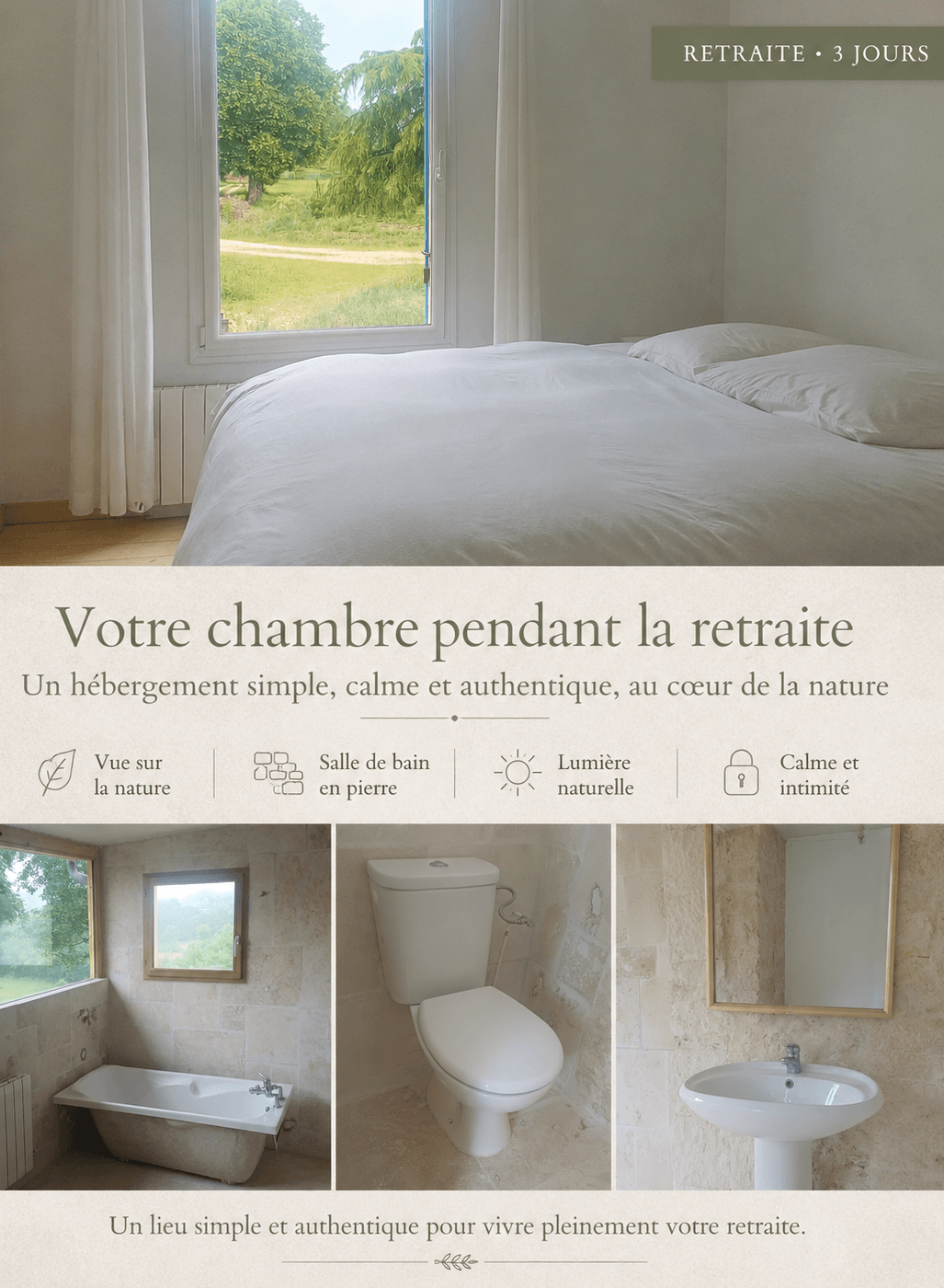 Chambre patient — Retraite 3 jours capsulite au Ranch