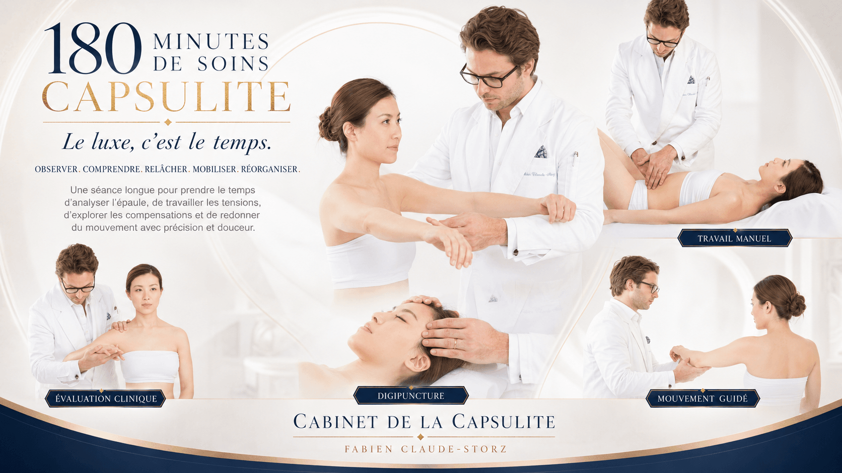 Consultation longue pour capsulite rétractile avec Fabien Claude-Storz, ostéopathe D.O.